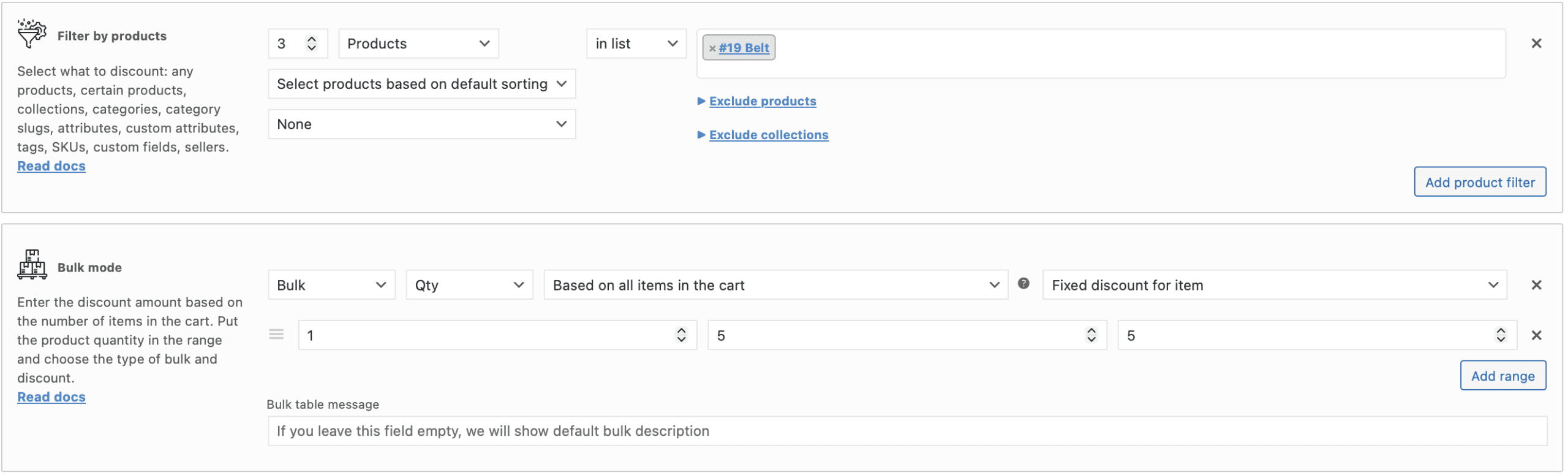 Qty based on all items in the cart bulk rule