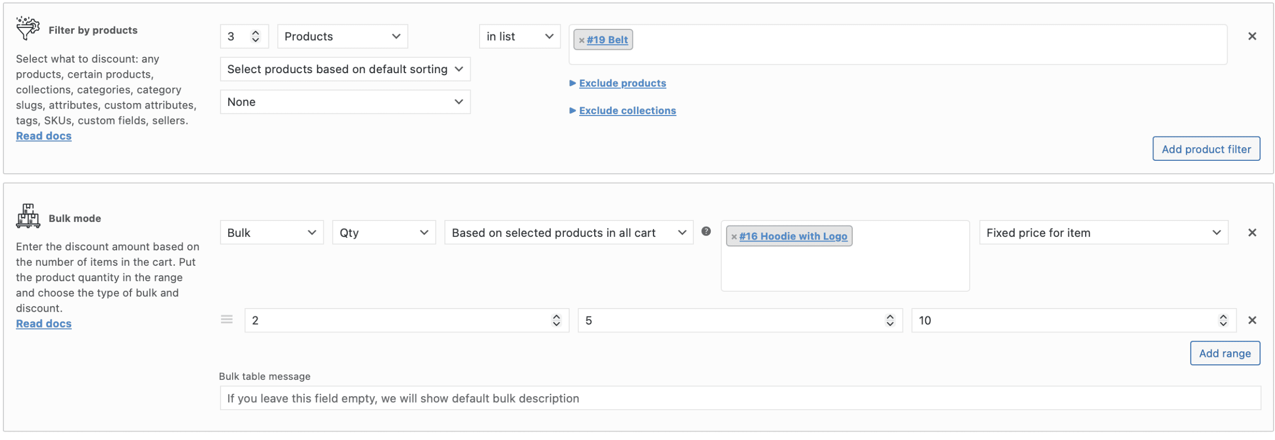 Qty based on selected products in all cart bulk rule