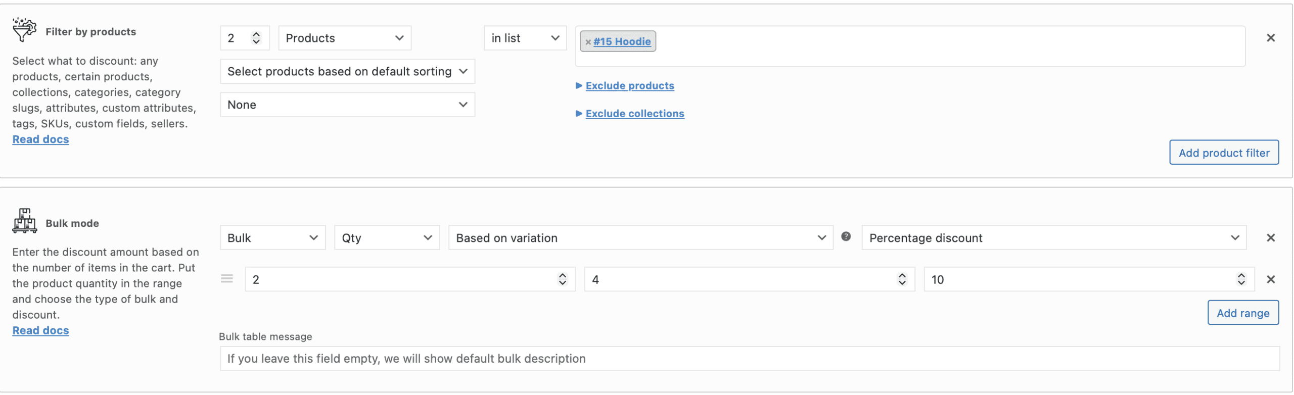 Qty based on variation bulk rule