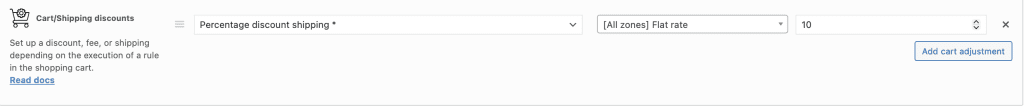 Percentage discount shipping (pro) cart adjustment