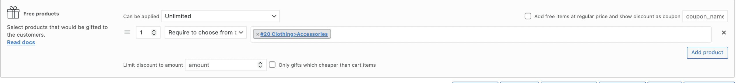 require to choose gift's mode