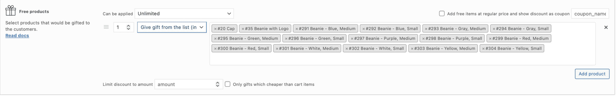 Give gift in rotation mode