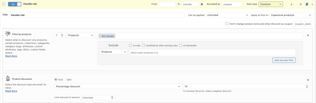 Discount for the red hoodie